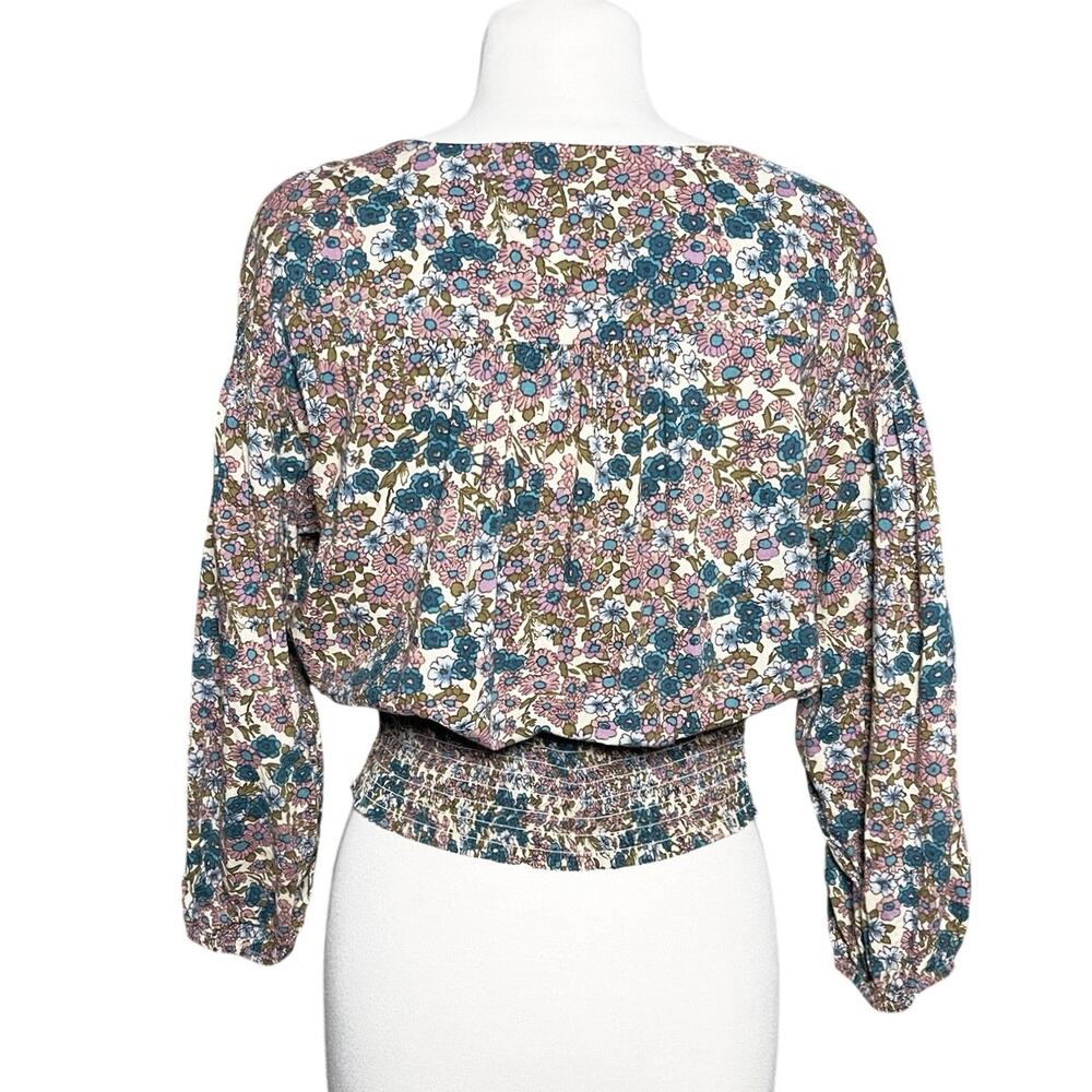 ANTHROPOLOGIE MAEVE Women’s Smocked Vneck Floral Print Top - Picture 5 of 5
